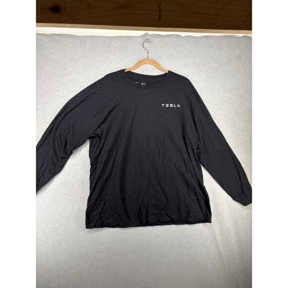 Tesla Motors Cars Worker / Employee Black Logo Long Sleeve T-Shirt Men’s XL - Picture 1 of 6